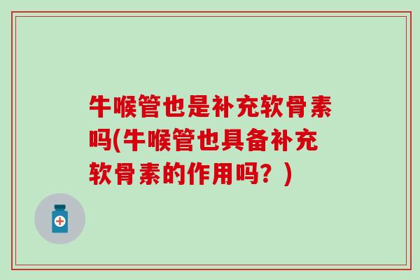牛喉管也是补充软骨素吗(牛喉管也具备补充软骨素的作用吗？)