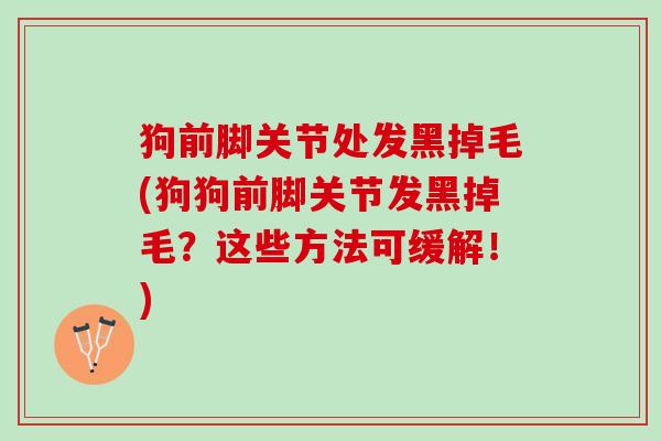 狗前脚关节处发黑掉毛(狗狗前脚关节发黑掉毛？这些方法可缓解！)