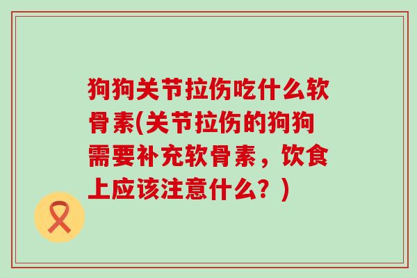 狗狗关节拉伤吃什么软骨素(关节拉伤的狗狗需要补充软骨素，饮食上应该注意什么？)