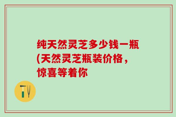 纯天然灵芝多少钱一瓶(天然灵芝瓶装价格，惊喜等着你