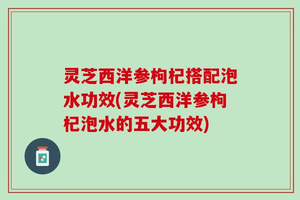 灵芝西洋参枸杞搭配泡水功效(灵芝西洋参枸杞泡水的五大功效)