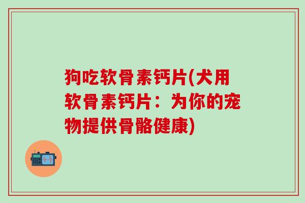 狗吃软骨素钙片(犬用软骨素钙片：为你的宠物提供骨骼健康)