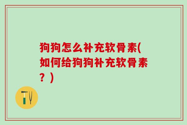 狗狗怎么补充软骨素(如何给狗狗补充软骨素？)
