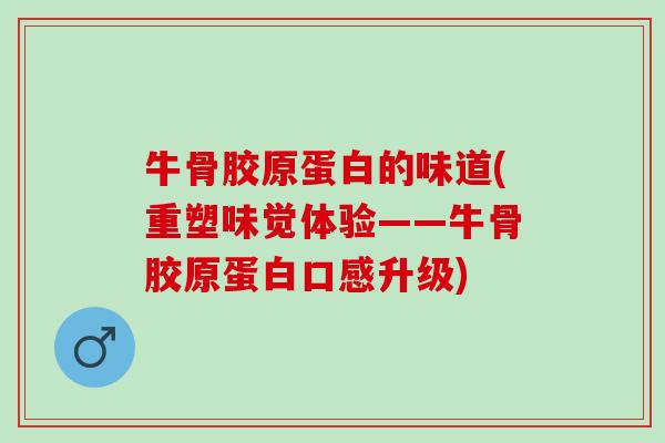 牛骨胶原蛋白的味道(重塑味觉体验——牛骨胶原蛋白口感升级)