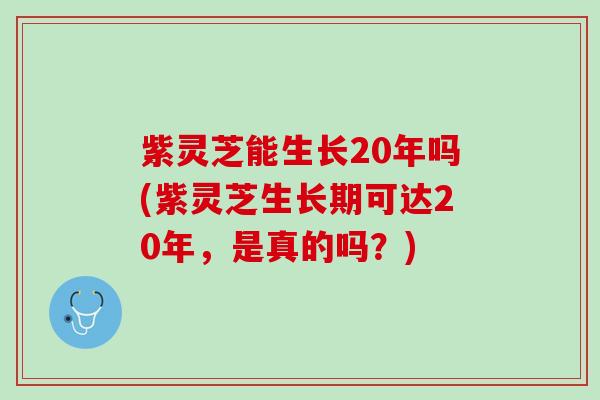 紫灵芝能生长20年吗(紫灵芝生长期可达20年，是真的吗？)