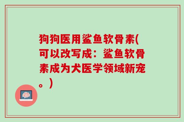 狗狗医用鲨鱼软骨素(可以改写成：鲨鱼软骨素成为犬医学领域新宠。)