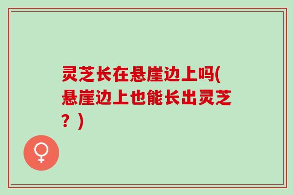 灵芝长在悬崖边上吗(悬崖边上也能长出灵芝？)