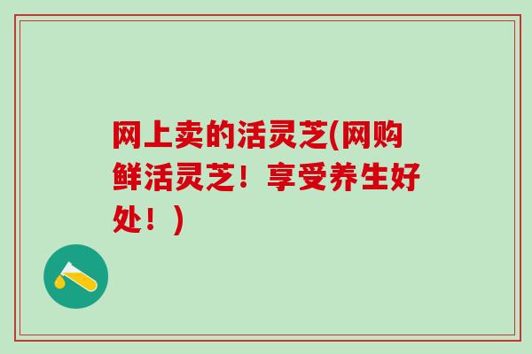 网上卖的活灵芝(网购鲜活灵芝！享受养生好处！)