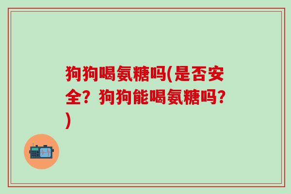 狗狗喝氨糖吗(是否安全？狗狗能喝氨糖吗？)