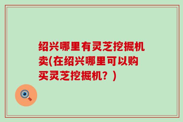绍兴哪里有灵芝挖掘机卖(在绍兴哪里可以购买灵芝挖掘机？)