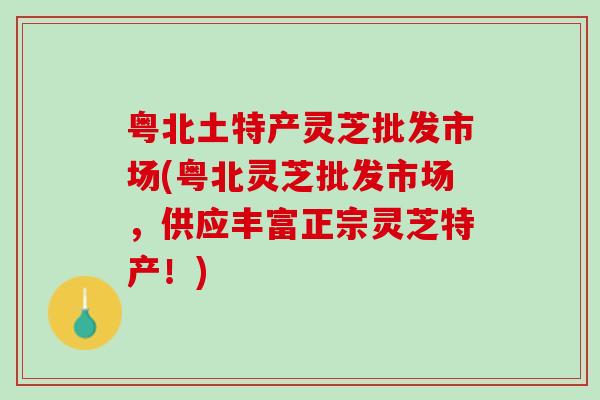 粤北土特产灵芝批发市场(粤北灵芝批发市场，供应丰富正宗灵芝特产！)