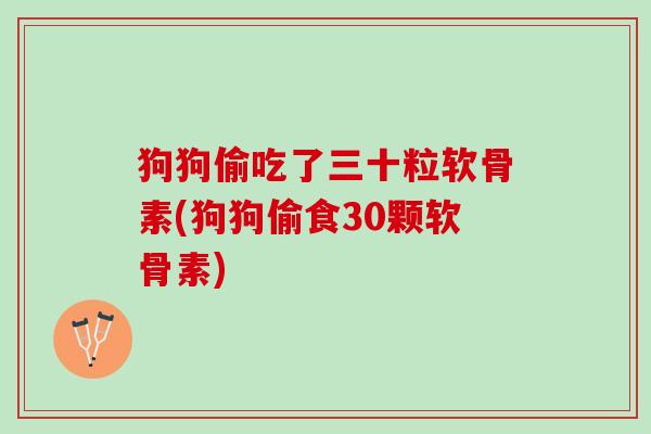 狗狗偷吃了三十粒软骨素(狗狗偷食30颗软骨素)