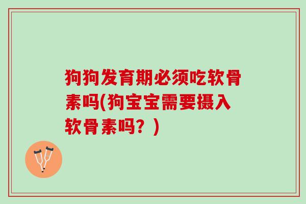 狗狗发育期必须吃软骨素吗(狗宝宝需要摄入软骨素吗？)