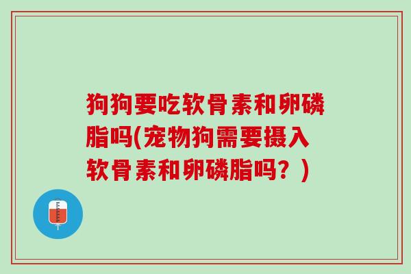 狗狗要吃软骨素和卵磷脂吗(宠物狗需要摄入软骨素和卵磷脂吗？)