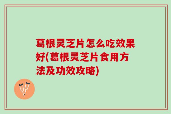 葛根灵芝片怎么吃效果好(葛根灵芝片食用方法及功效攻略)