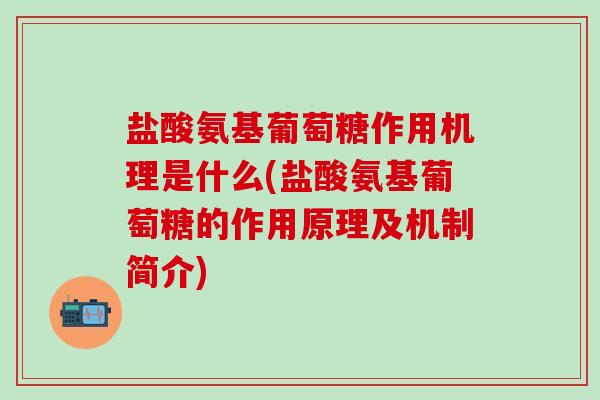 盐酸氨基葡萄糖作用机理是什么(盐酸氨基葡萄糖的作用原理及机制简介)