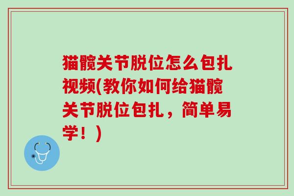 猫髋关节脱位怎么包扎视频(教你如何给猫髋关节脱位包扎，简单易学！)