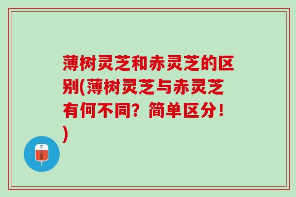 薄树灵芝和赤灵芝的区别(薄树灵芝与赤灵芝有何不同？简单区分！)
