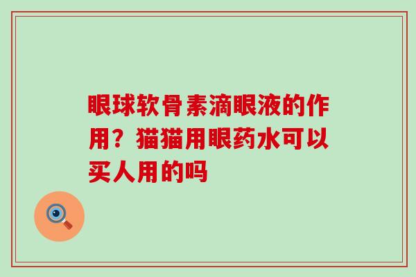 眼球软骨素滴眼液的作用？猫猫用眼药水可以买人用的吗
