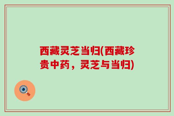 西藏灵芝当归(西藏珍贵,灵芝与当归) 西藏灵芝当归(西藏珍贵,灵芝与当归)