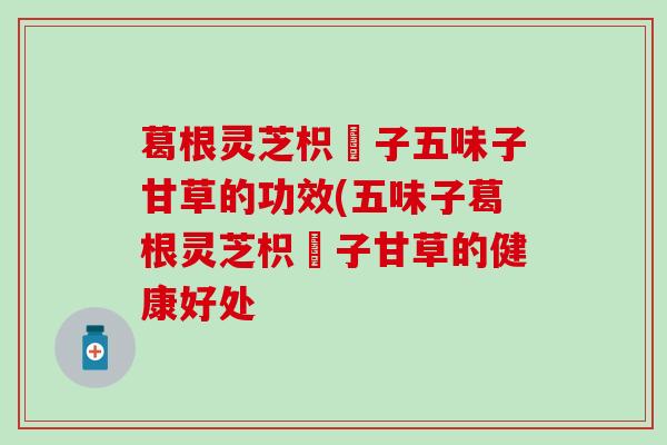 葛根灵芝枳椇子五味子甘草的功效(五味子葛根灵芝枳椇子甘草的健康好处