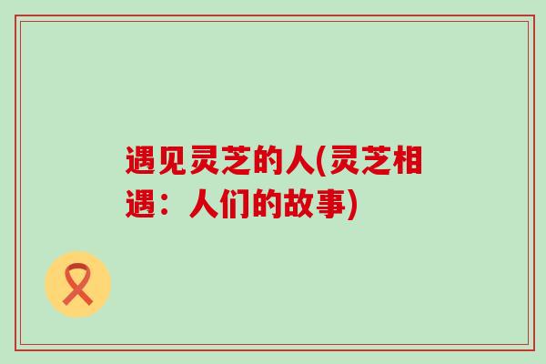 遇见灵芝的人(灵芝相遇：人们的故事)