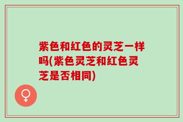 紫色和红色的灵芝一样吗(紫色灵芝和红色灵芝是否相同)