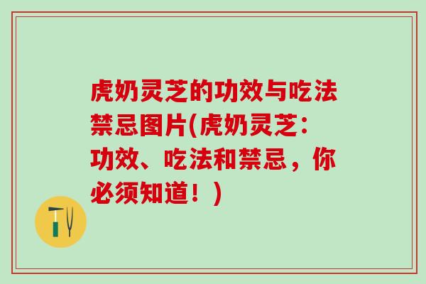 虎奶灵芝的功效与吃法禁忌图片(虎奶灵芝：功效、吃法和禁忌，你必须知道！)