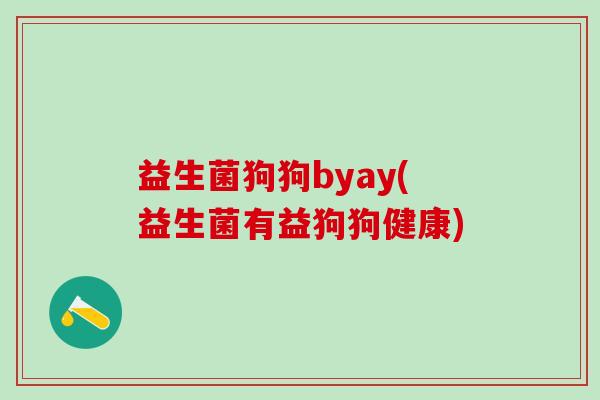 益生菌狗狗byay(益生菌有益狗狗健康)