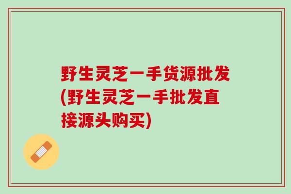 野生灵芝一手货源批发(野生灵芝一手批发直接源头购买)