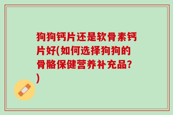 狗狗钙片还是软骨素钙片好(如何选择狗狗的骨骼保健营养补充品？)