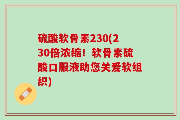 硫酸软骨素230(230倍浓缩!软骨素硫酸口服液助您关爱软组织) 硫酸软骨素230(230倍浓缩!软骨素硫酸口服液助您关爱软组织)