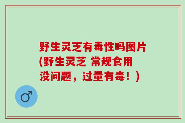 野生灵芝有毒性吗图片(野生灵芝 常规食用没问题，过量有毒！)