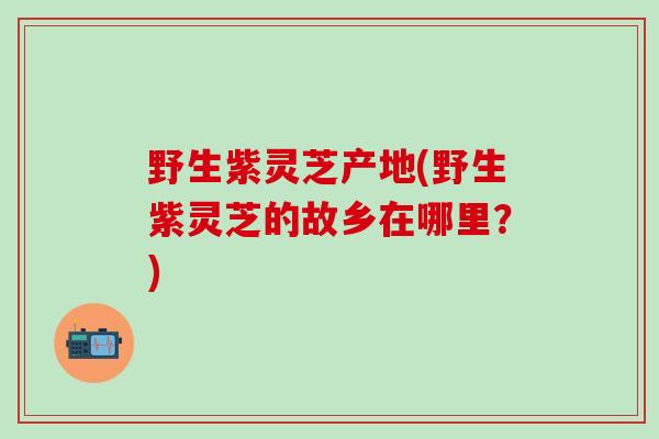 野生紫灵芝产地(野生紫灵芝的故乡在哪里？)