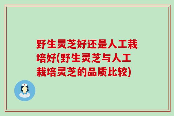 野生灵芝好还是人工栽培好(野生灵芝与人工栽培灵芝的品质比较)