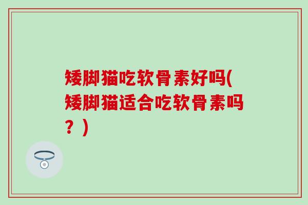 矮脚猫吃软骨素好吗(矮脚猫适合吃软骨素吗？)