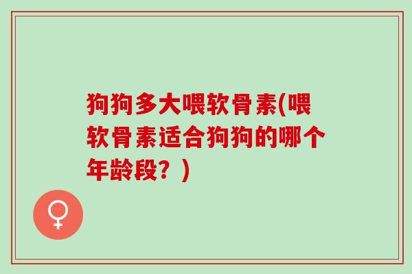狗狗多大喂软骨素(喂软骨素适合狗狗的哪个年龄段？)