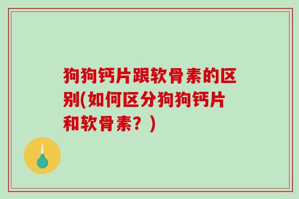 狗狗钙片跟软骨素的区别(如何区分狗狗钙片和软骨素？)