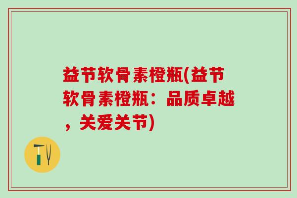 益节软骨素橙瓶(益节软骨素橙瓶：品质卓越，关爱关节)