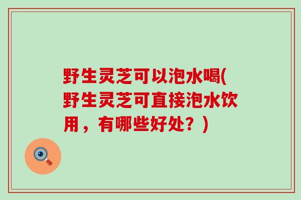 野生灵芝可以泡水喝(野生灵芝可直接泡水饮用，有哪些好处？)