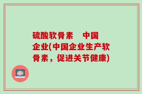 硫酸软骨素   中国企业(中国企业生产软骨素，促进关节健康)
