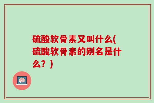 硫酸软骨素又叫什么(硫酸软骨素的别名是什么？)