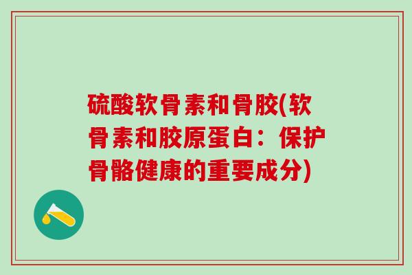 硫酸软骨素和骨胶(软骨素和胶原蛋白：保护骨骼健康的重要成分)