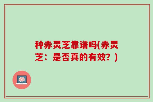 种赤灵芝靠谱吗(赤灵芝：是否真的有效？)