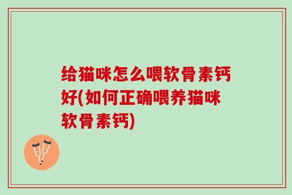 给猫咪怎么喂软骨素钙好(如何正确喂养猫咪软骨素钙)