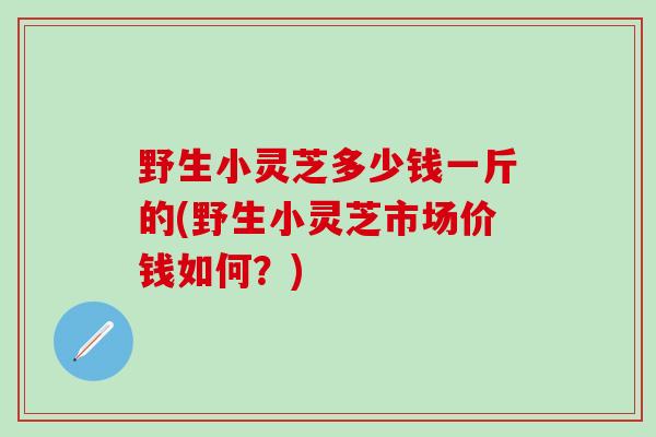 野生小灵芝多少钱一斤的(野生小灵芝市场价钱如何？)