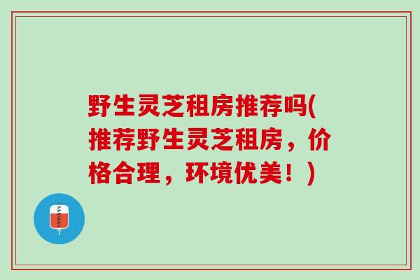 野生灵芝租房推荐吗(推荐野生灵芝租房，价格合理，环境优美！)