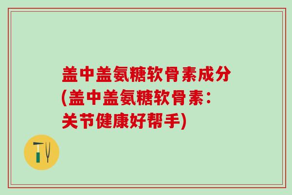 盖中盖氨糖软骨素成分(盖中盖氨糖软骨素：关节健康好帮手)