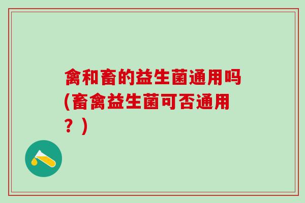 禽和畜的益生菌通用吗(畜禽益生菌可否通用？)