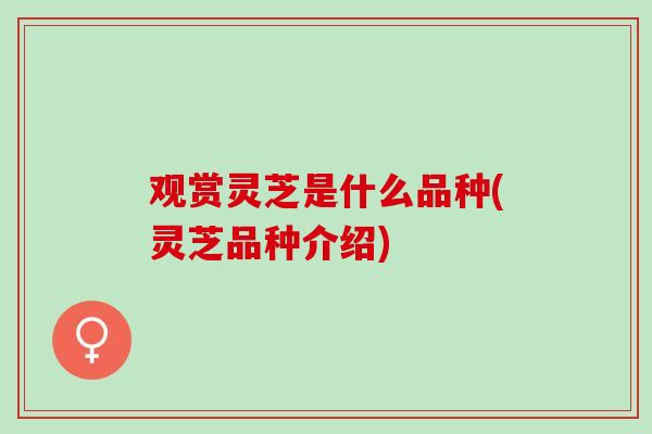 观赏灵芝是什么品种(灵芝品种介绍)